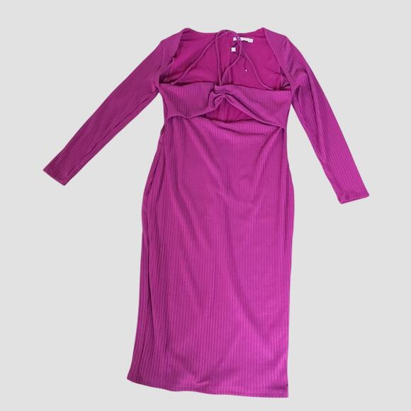 By Egreis Kathy Dress Plus Size XXL Magenta Cutout Midi - Picture 1 of 10